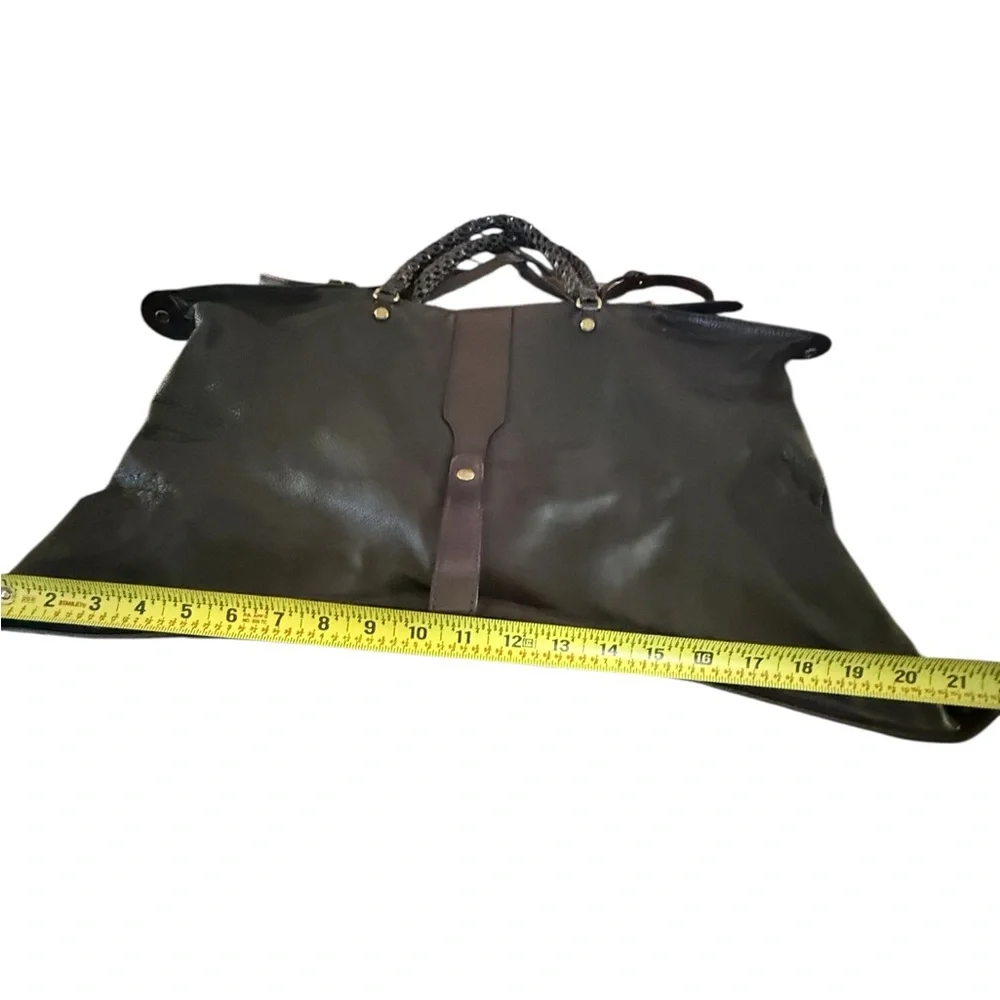 Gorgeous Black Gryson Leather Shoulder Bag with Braided Handle